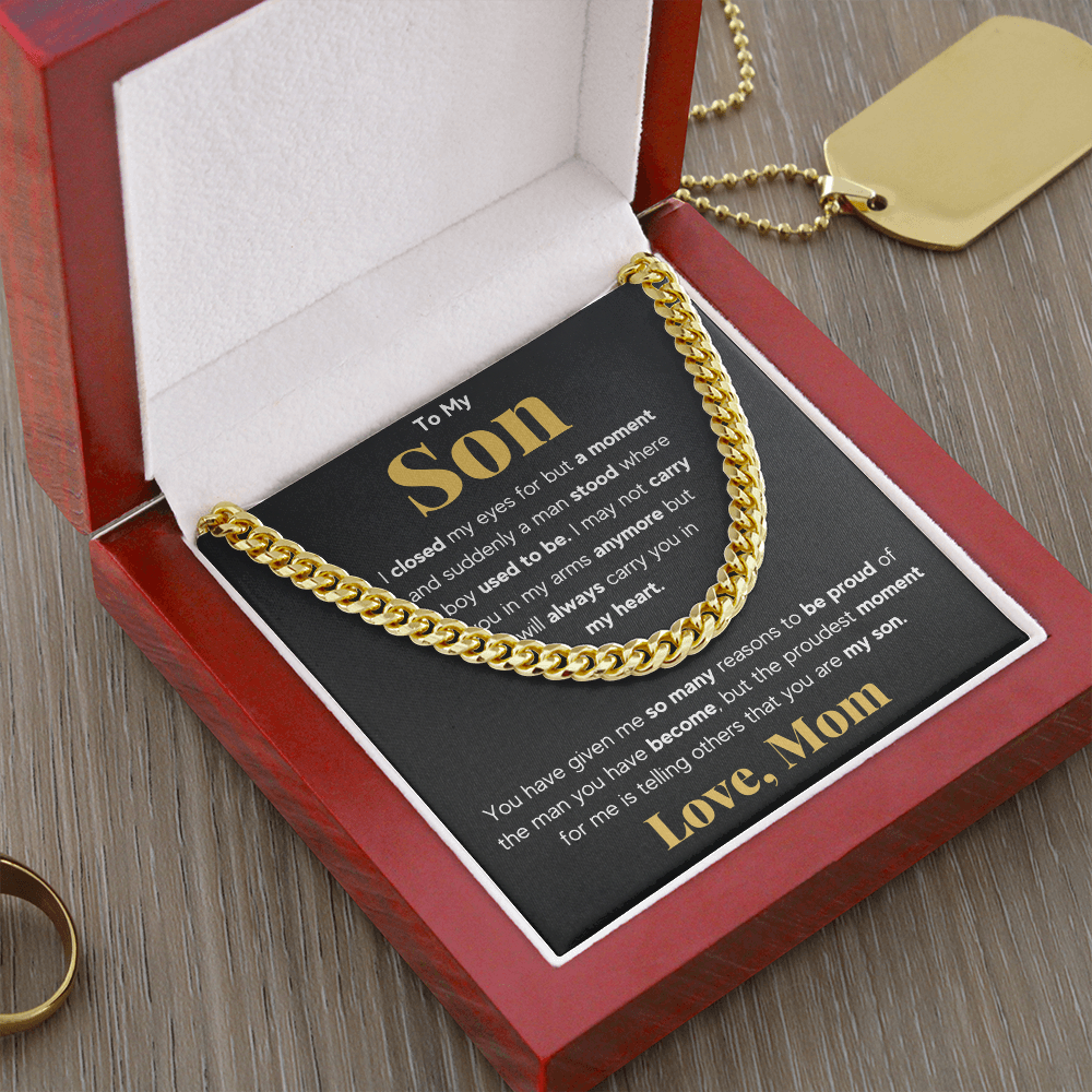 TO MY SON REASONS CUBAN LINK CHAIN