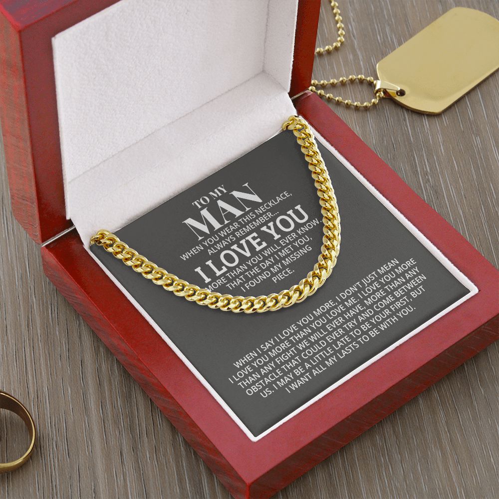 TO MY MAN ALL MY LASTS CUBAN LINK CHAIN