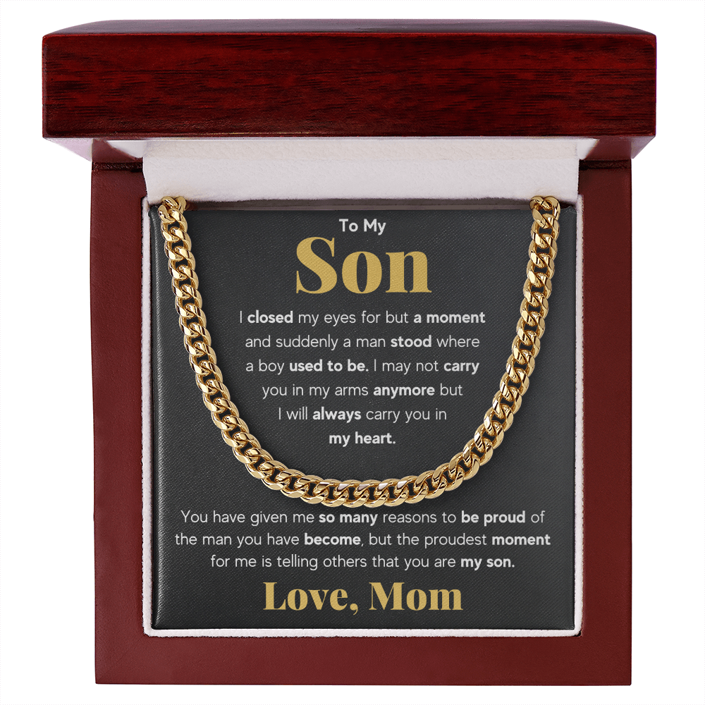 TO MY SON REASONS CUBAN LINK CHAIN