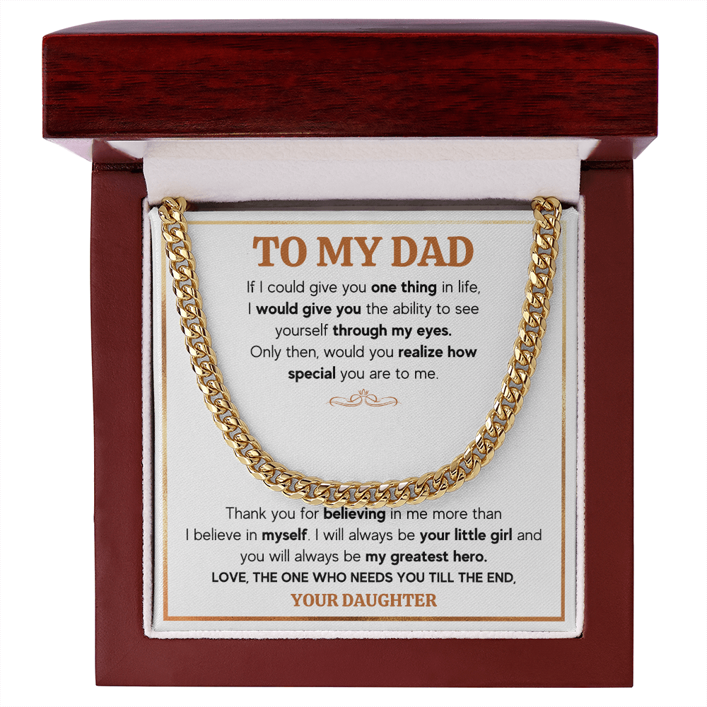 TO MY DAD TILL THE END CUBAN LINK CHAIN