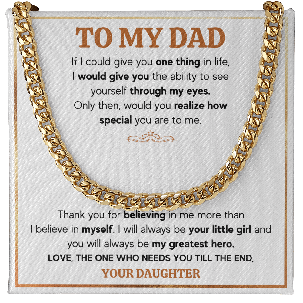 TO MY DAD TILL THE END CUBAN LINK CHAIN