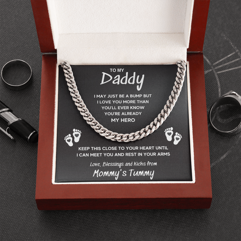 TO MY DADDY HERO CUBAN LINK CHAIN