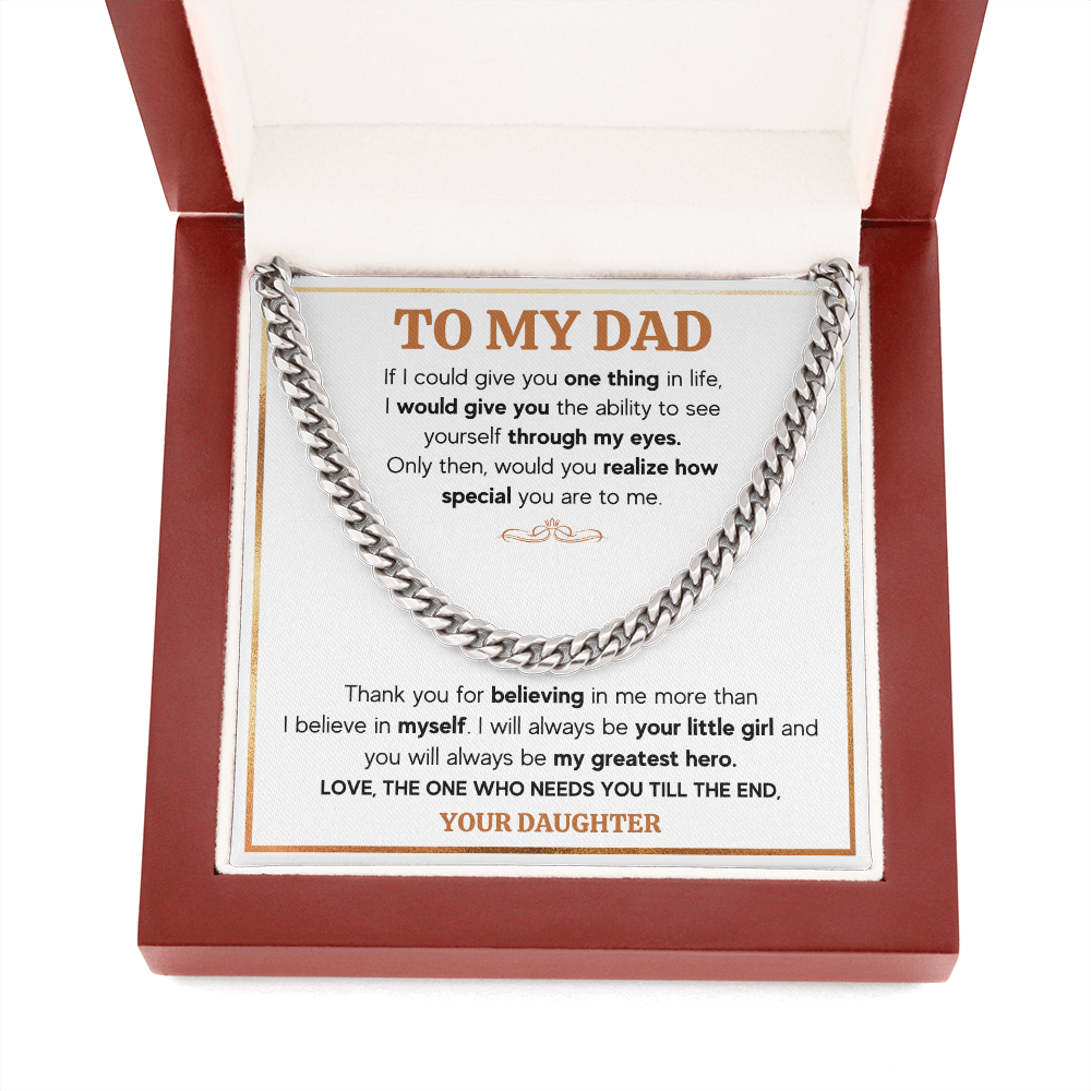 TO MY DAD TILL THE END CUBAN LINK CHAIN