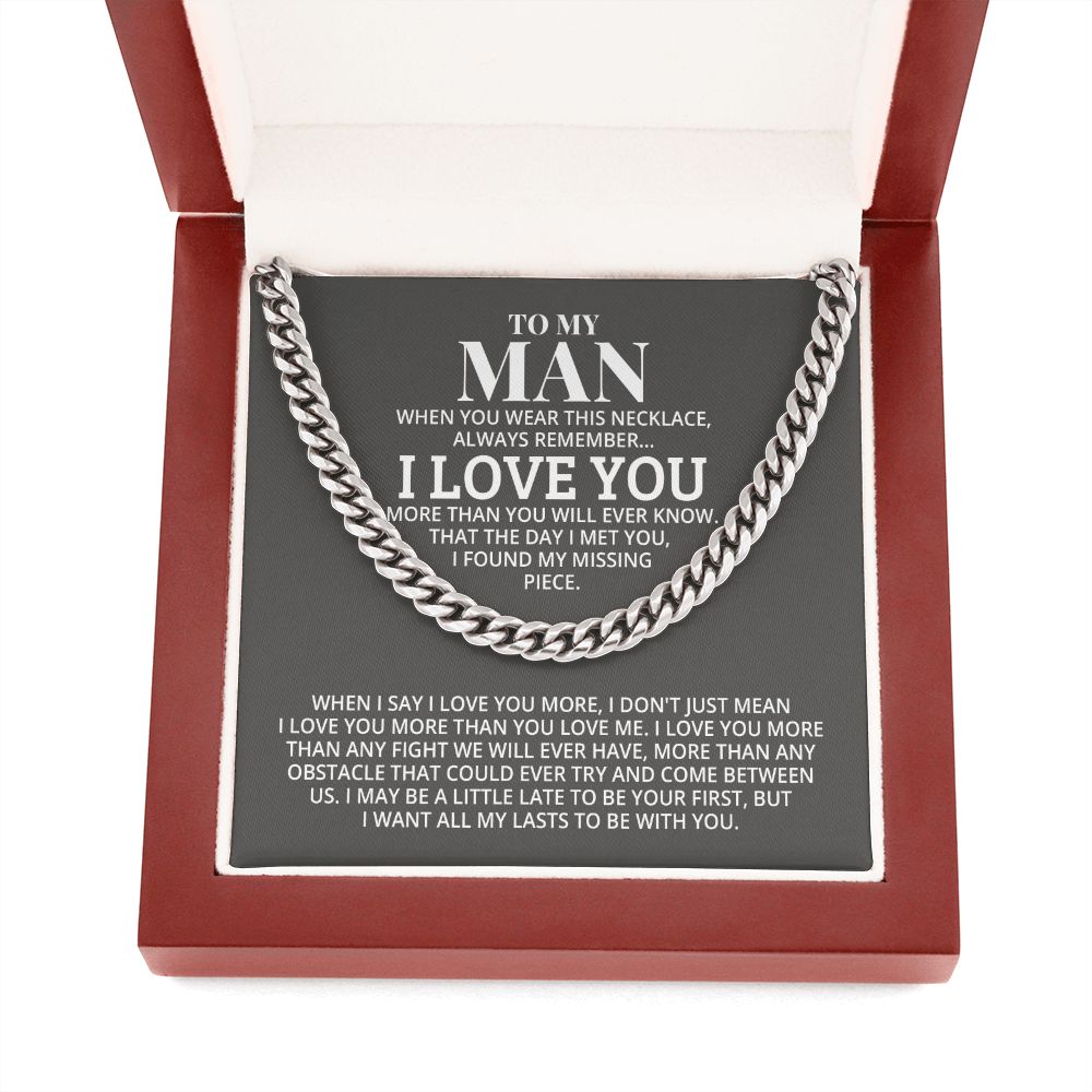 TO MY MAN ALL MY LASTS CUBAN LINK CHAIN