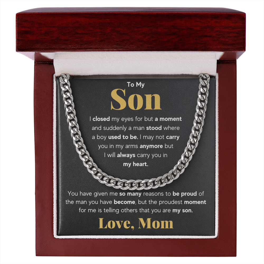 TO MY SON REASONS CUBAN LINK CHAIN