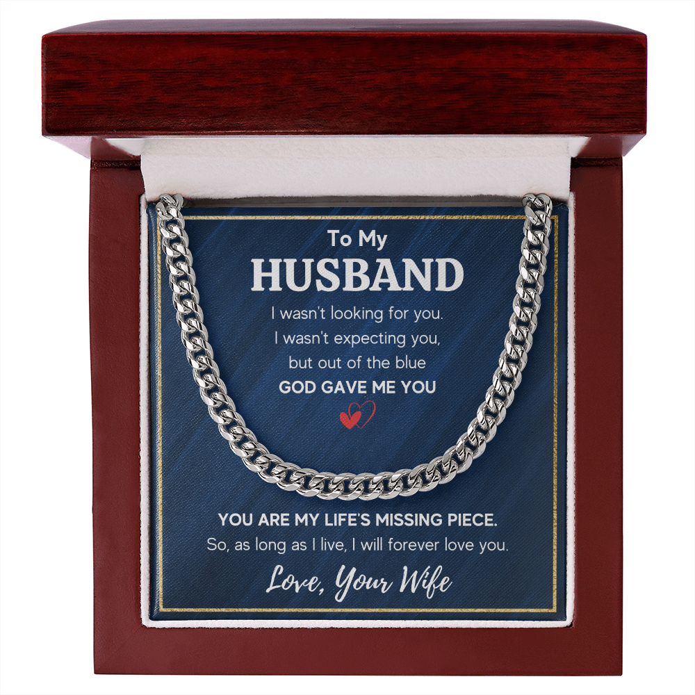 TO MY HUSBAND PIECE CUBAN LINK CHAIN WY