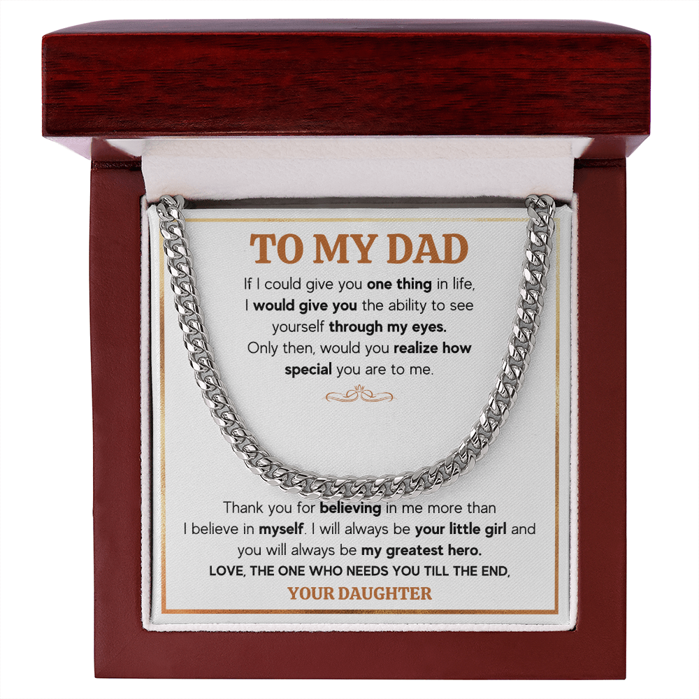 TO MY DAD TILL THE END CUBAN LINK CHAIN