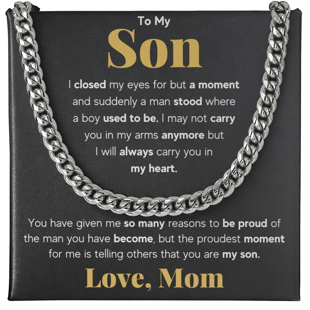 TO MY SON REASONS CUBAN LINK CHAIN