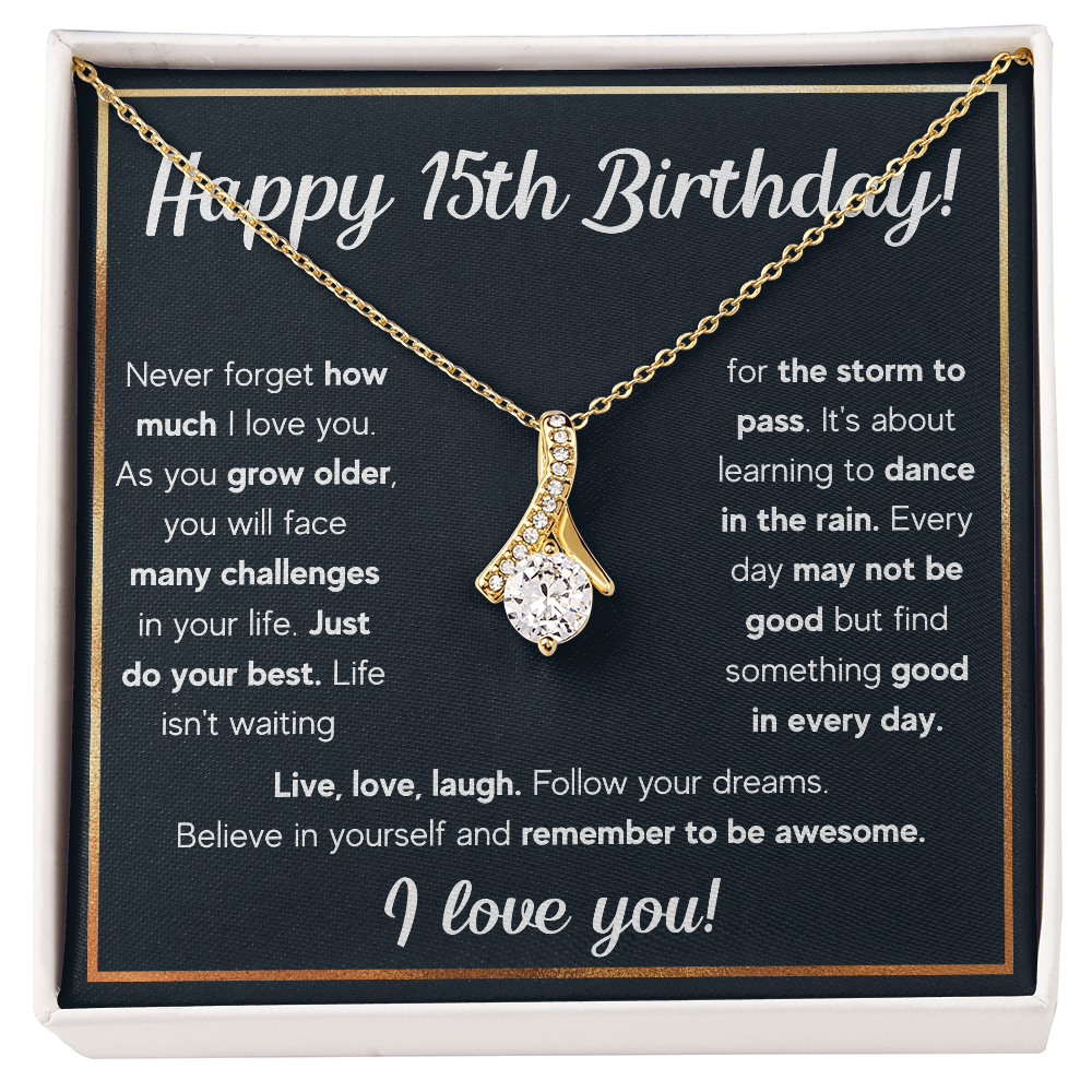 HAPPY 15TH BIRTHDAY RAIN ALLURING NECKLACE GIFT SET