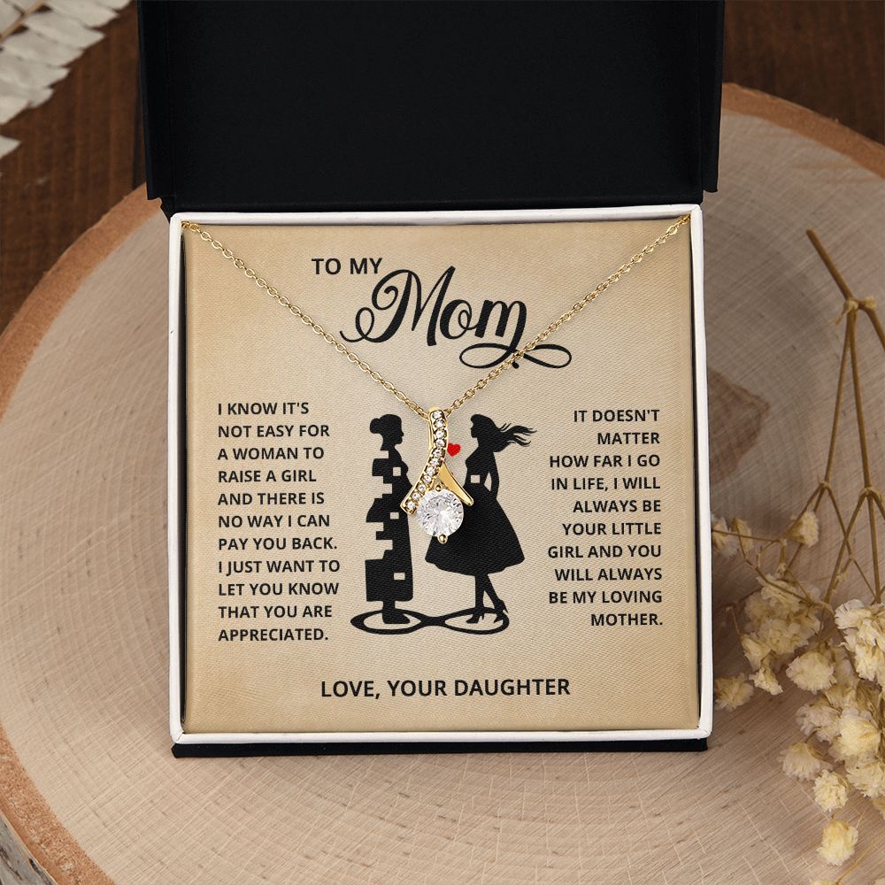 TO MY MOM LITTLE GIRL ALLURING BEAUTY NECKLACE GIFT SET