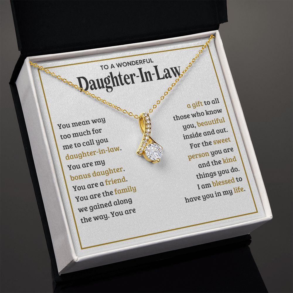 TO MY DAUGHTER IN LAW SWEET PERSON ALLURING BEAUTY NECKLACE GIFT SET