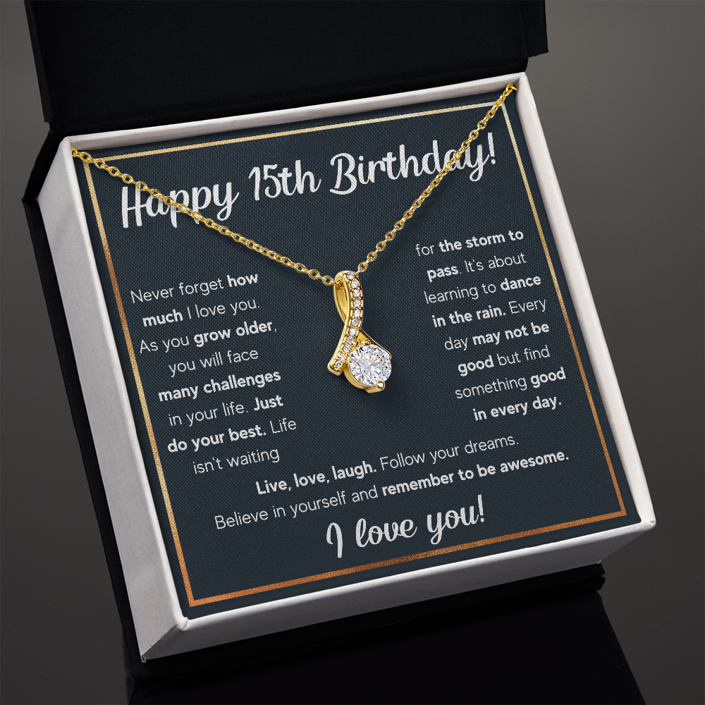 HAPPY 15TH BIRTHDAY RAIN ALLURING NECKLACE GIFT SET