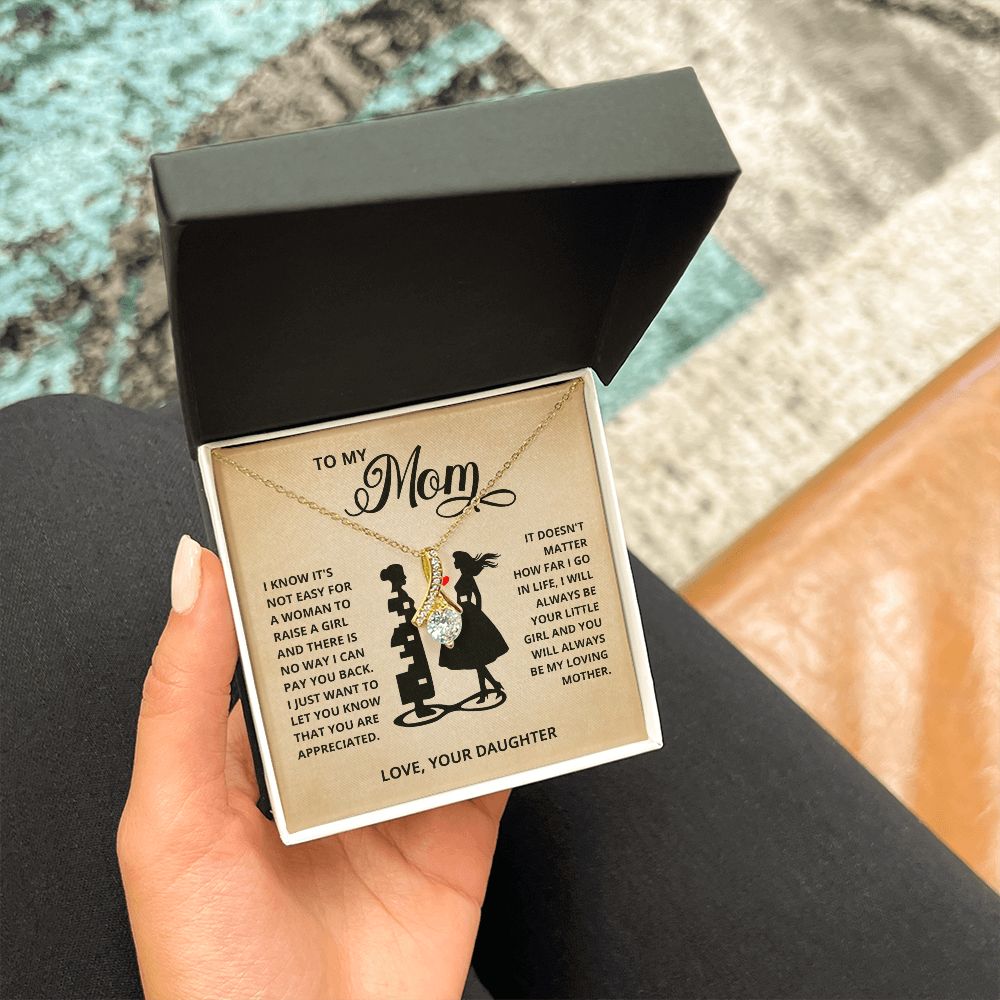 TO MY MOM LITTLE GIRL ALLURING BEAUTY NECKLACE GIFT SET