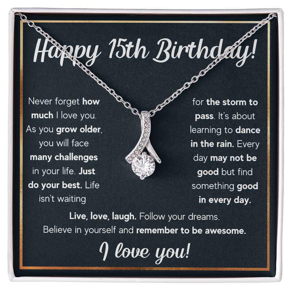 HAPPY 15TH BIRTHDAY RAIN ALLURING NECKLACE GIFT SET