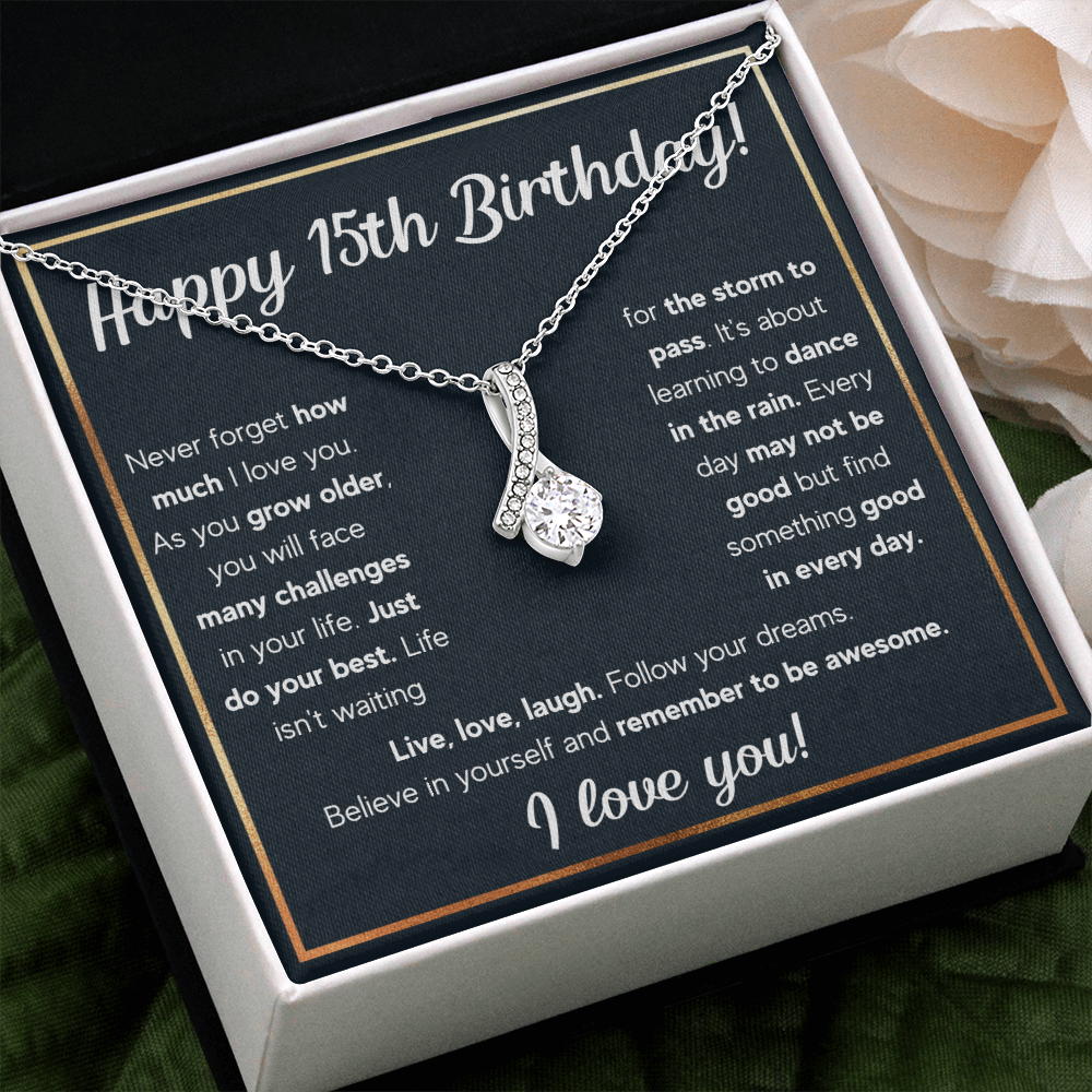 HAPPY 15TH BIRTHDAY RAIN ALLURING NECKLACE GIFT SET