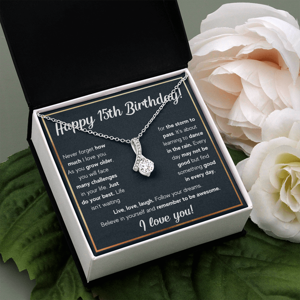 HAPPY 15TH BIRTHDAY RAIN ALLURING NECKLACE GIFT SET