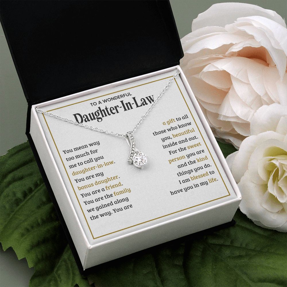 TO MY DAUGHTER IN LAW SWEET PERSON ALLURING BEAUTY NECKLACE GIFT SET