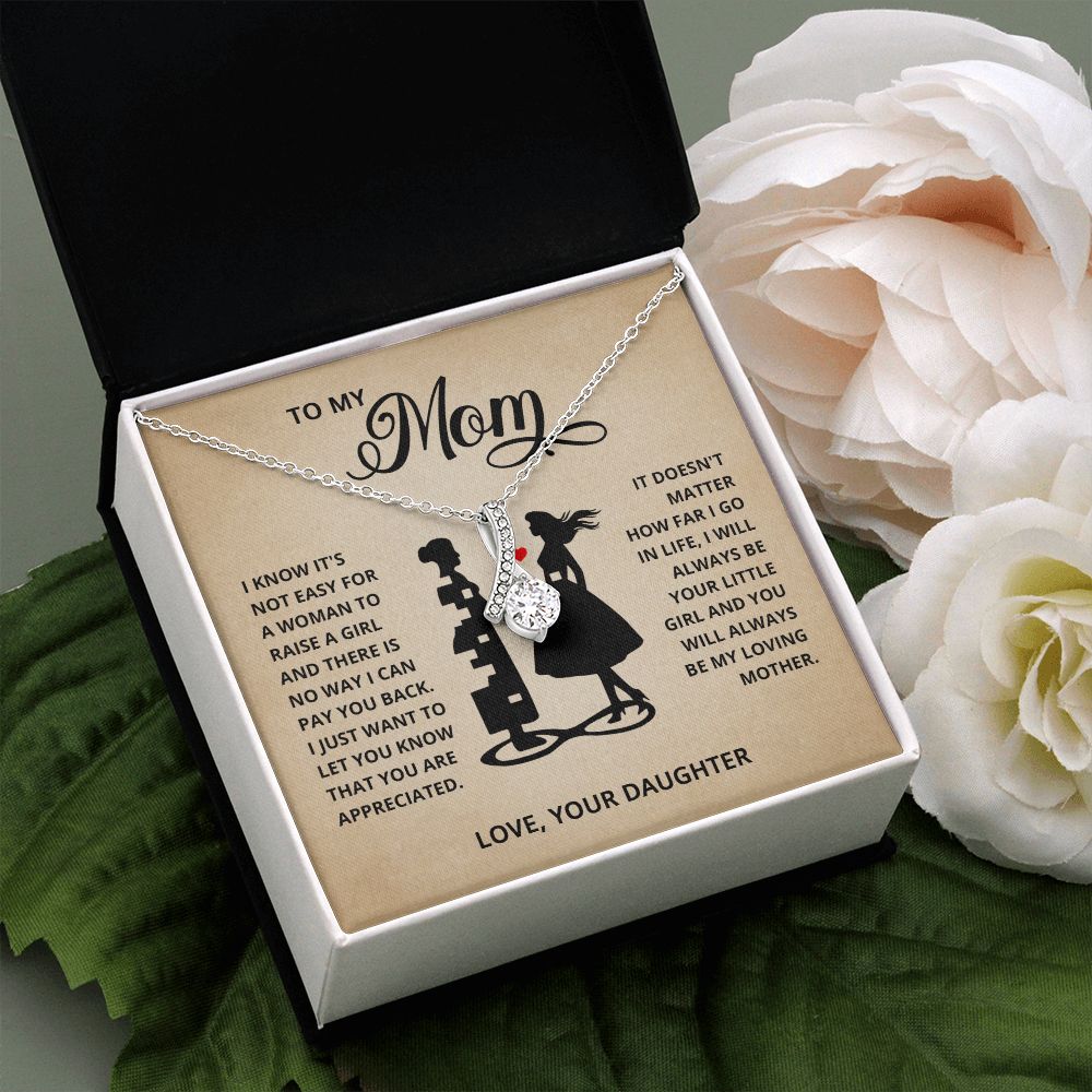 TO MY MOM LITTLE GIRL ALLURING BEAUTY NECKLACE GIFT SET