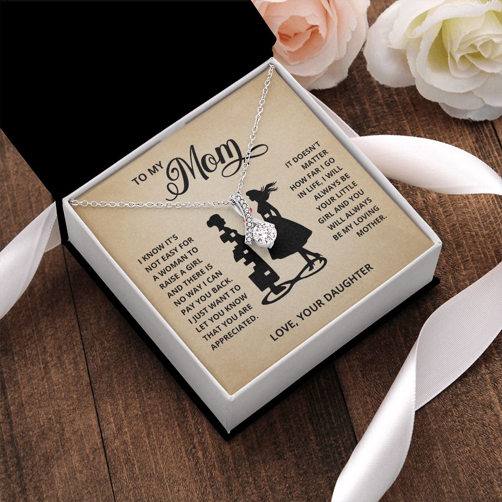 TO MY MOM LITTLE GIRL ALLURING BEAUTY NECKLACE GIFT SET