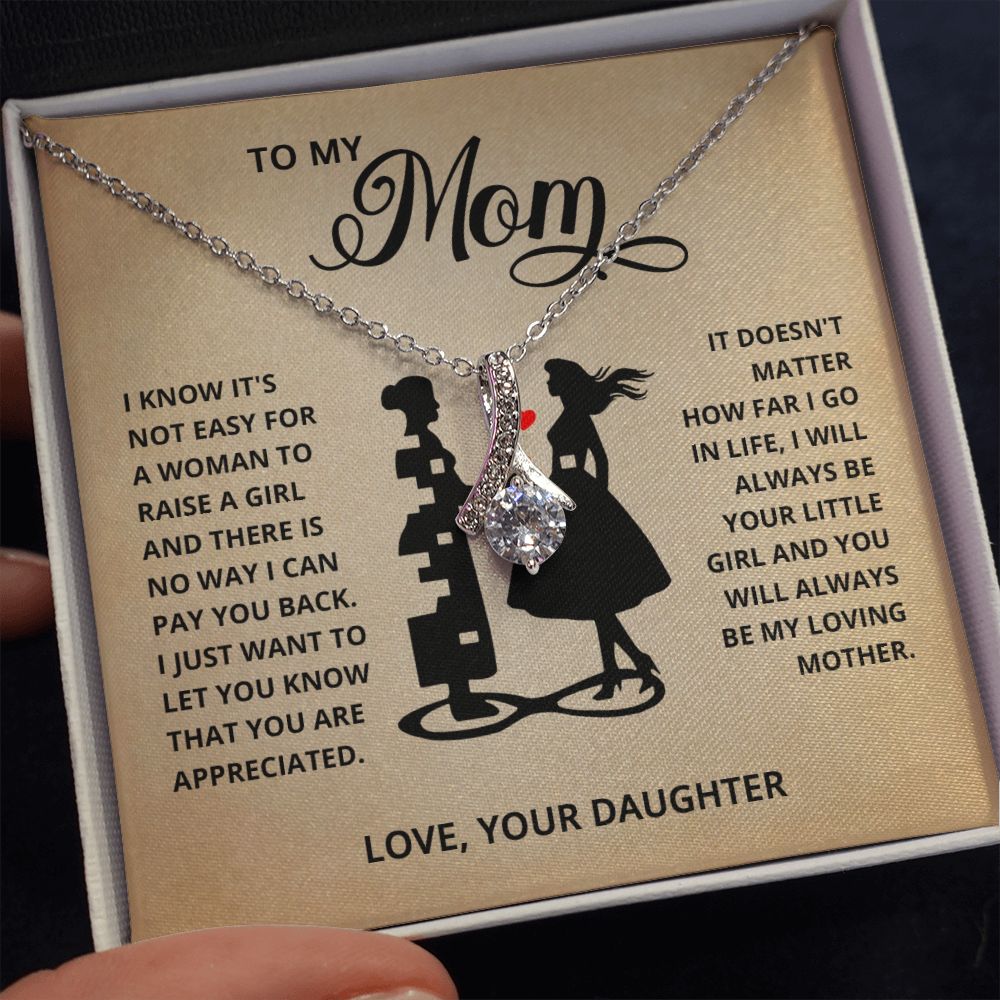 TO MY MOM LITTLE GIRL ALLURING BEAUTY NECKLACE GIFT SET
