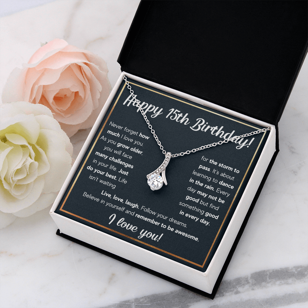 HAPPY 15TH BIRTHDAY RAIN ALLURING NECKLACE GIFT SET
