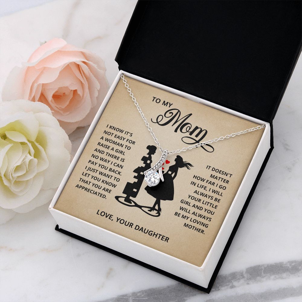 TO MY MOM LITTLE GIRL ALLURING BEAUTY NECKLACE GIFT SET