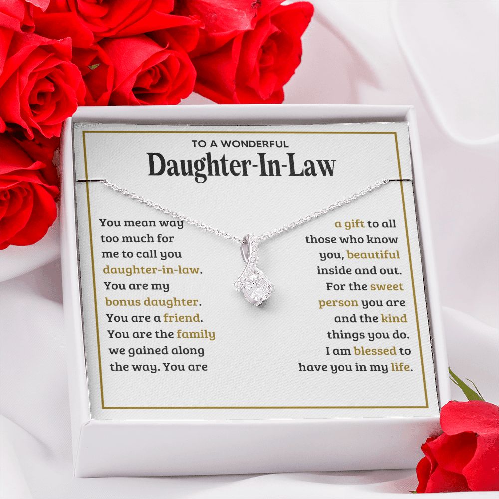 TO MY DAUGHTER IN LAW SWEET PERSON ALLURING BEAUTY NECKLACE GIFT SET