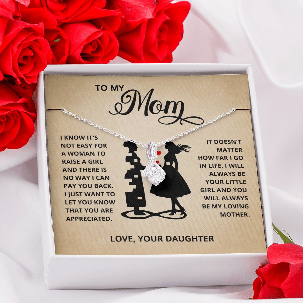 TO MY MOM LITTLE GIRL ALLURING BEAUTY NECKLACE GIFT SET