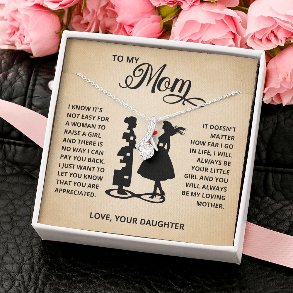 TO MY MOM LITTLE GIRL ALLURING BEAUTY NECKLACE GIFT SET