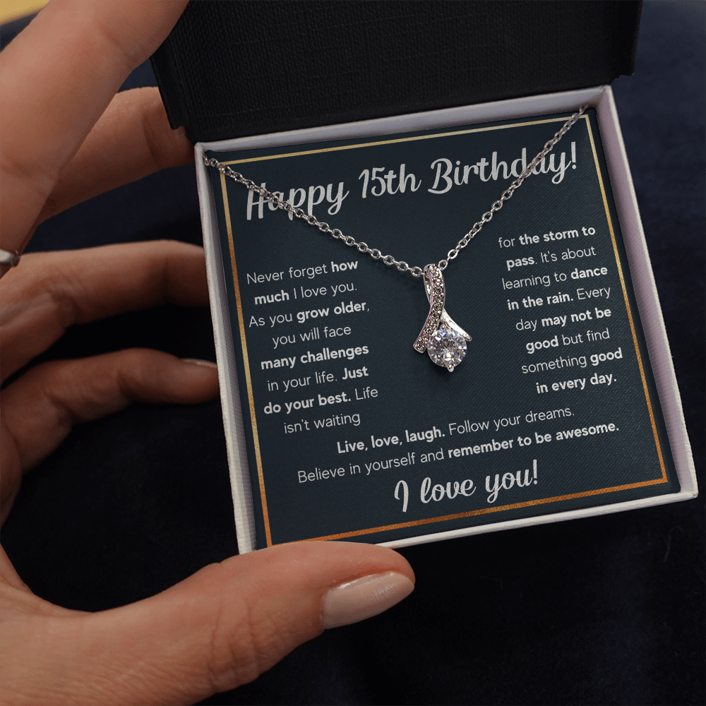 HAPPY 15TH BIRTHDAY RAIN ALLURING NECKLACE GIFT SET