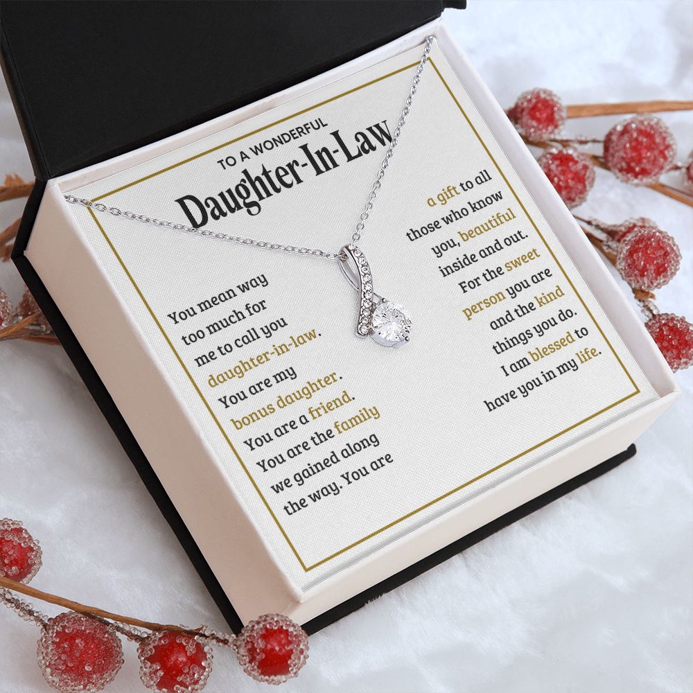 TO MY DAUGHTER IN LAW SWEET PERSON ALLURING BEAUTY NECKLACE GIFT SET