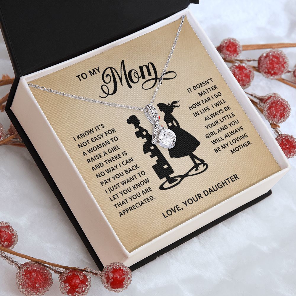 TO MY MOM LITTLE GIRL ALLURING BEAUTY NECKLACE GIFT SET