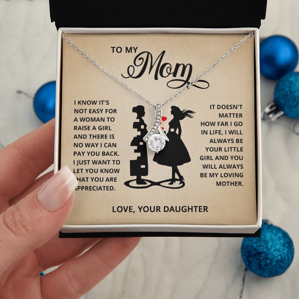 TO MY MOM LITTLE GIRL ALLURING BEAUTY NECKLACE GIFT SET