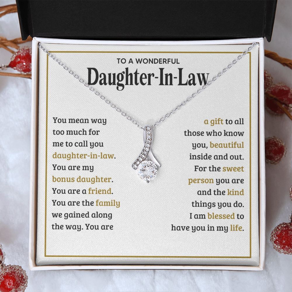 TO MY DAUGHTER IN LAW SWEET PERSON ALLURING BEAUTY NECKLACE GIFT SET