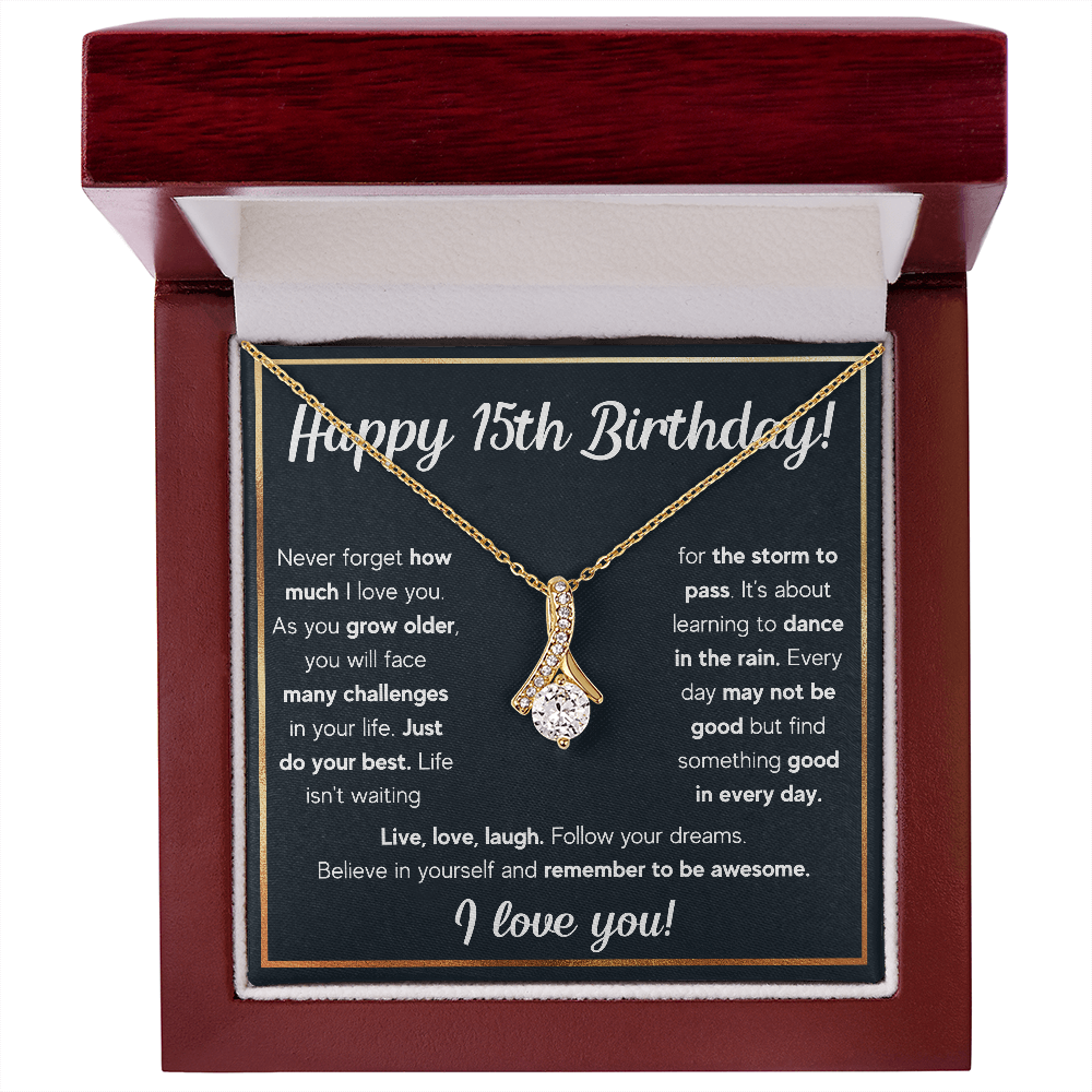 HAPPY 15TH BIRTHDAY RAIN ALLURING NECKLACE GIFT SET