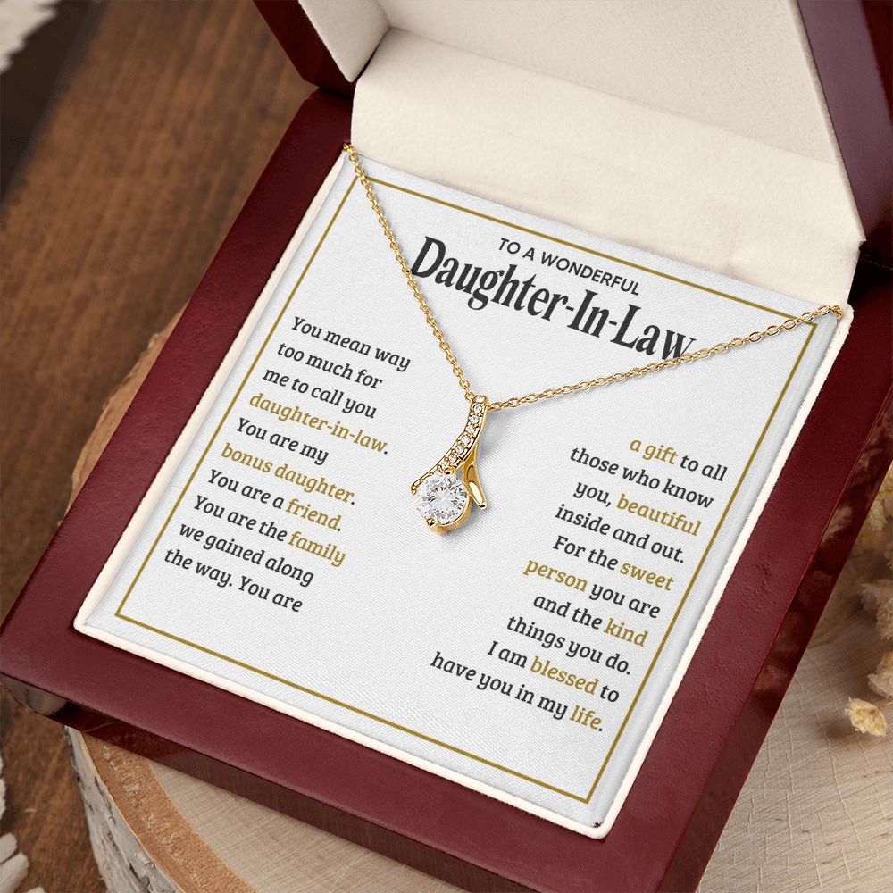 TO MY DAUGHTER IN LAW SWEET PERSON ALLURING BEAUTY NECKLACE GIFT SET