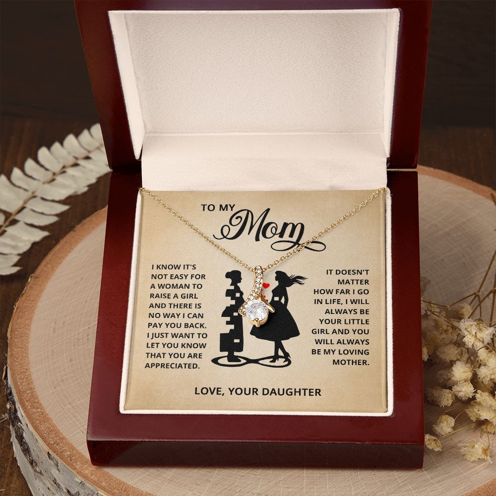 TO MY MOM LITTLE GIRL ALLURING BEAUTY NECKLACE GIFT SET