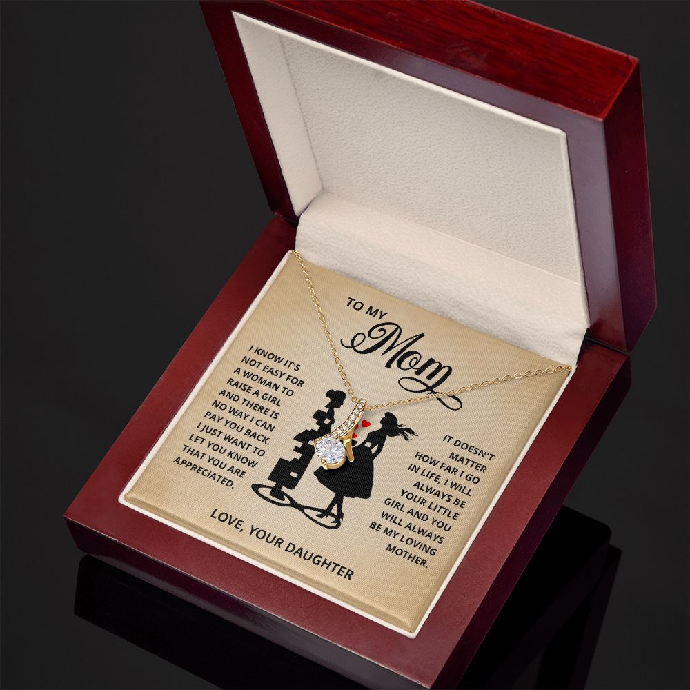TO MY MOM LITTLE GIRL ALLURING BEAUTY NECKLACE GIFT SET
