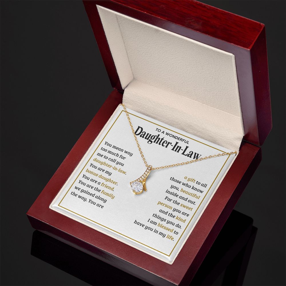 TO MY DAUGHTER IN LAW SWEET PERSON ALLURING BEAUTY NECKLACE GIFT SET