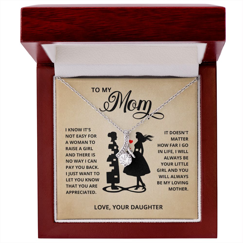 TO MY MOM LITTLE GIRL ALLURING BEAUTY NECKLACE GIFT SET