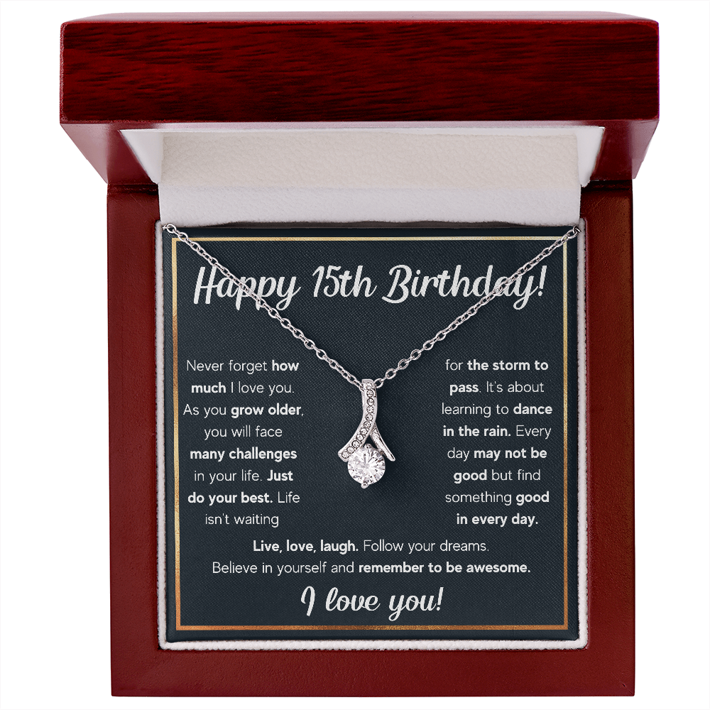 HAPPY 15TH BIRTHDAY RAIN ALLURING NECKLACE GIFT SET