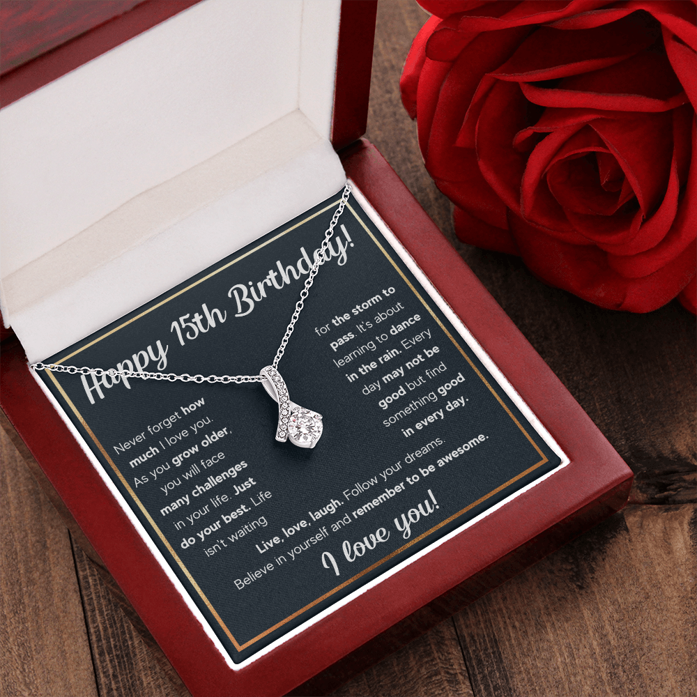 HAPPY 15TH BIRTHDAY RAIN ALLURING NECKLACE GIFT SET