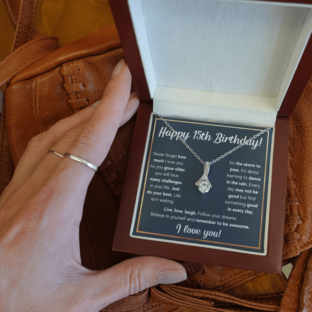 HAPPY 15TH BIRTHDAY RAIN ALLURING NECKLACE GIFT SET