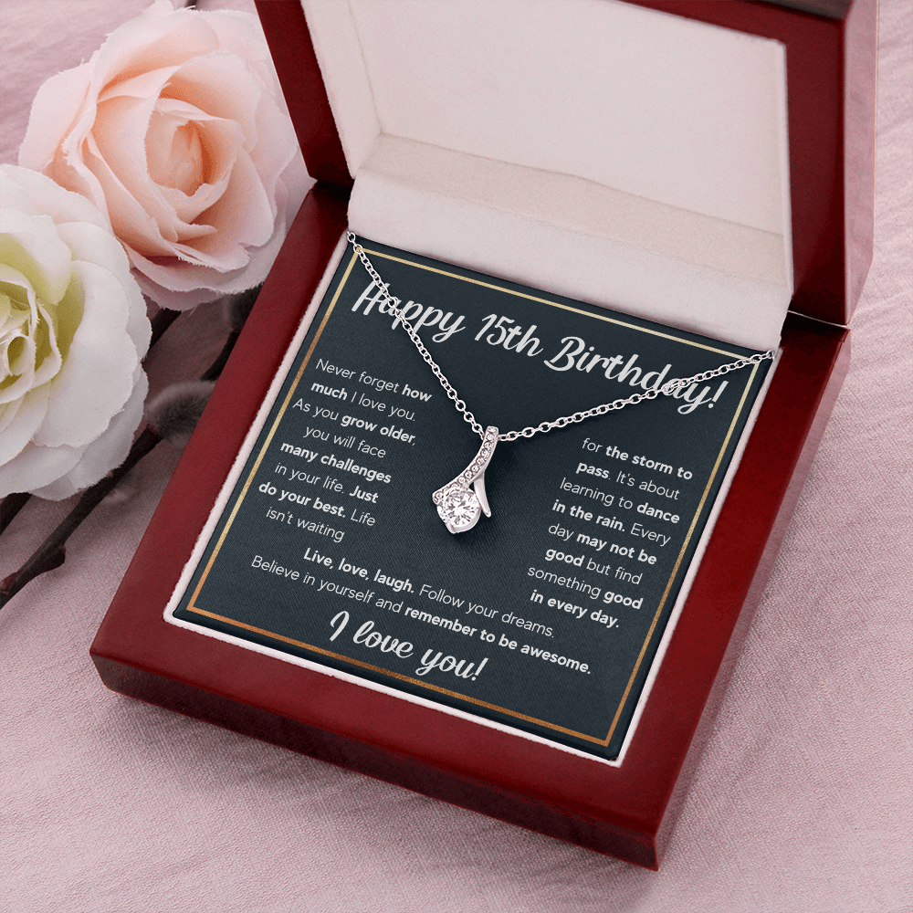 HAPPY 15TH BIRTHDAY RAIN ALLURING NECKLACE GIFT SET