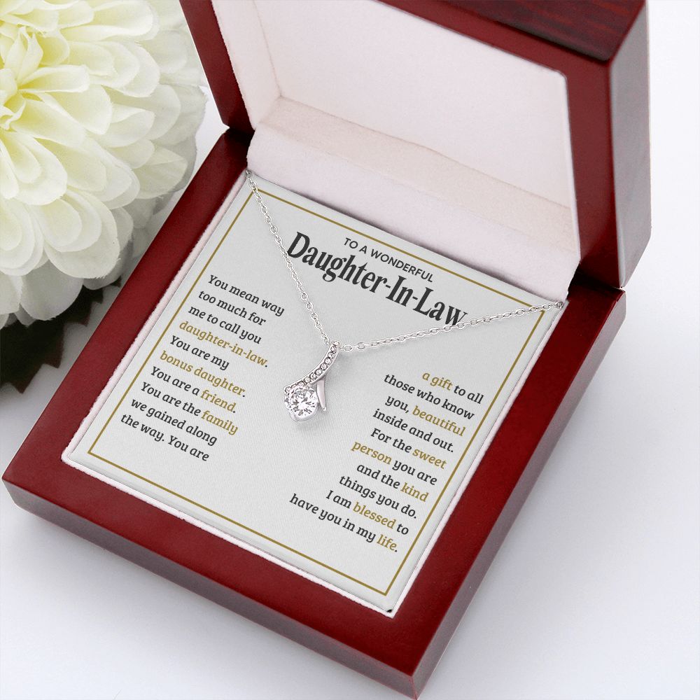TO MY DAUGHTER IN LAW SWEET PERSON ALLURING BEAUTY NECKLACE GIFT SET