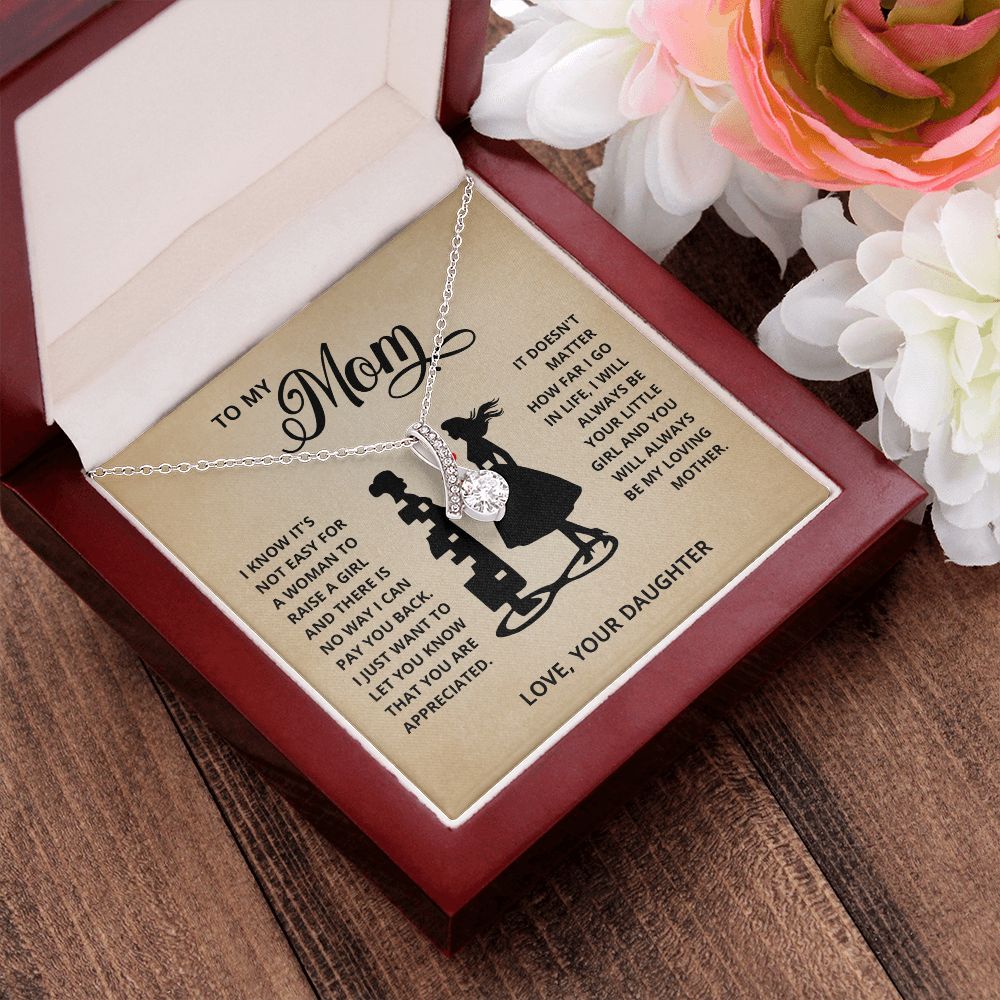 TO MY MOM LITTLE GIRL ALLURING BEAUTY NECKLACE GIFT SET