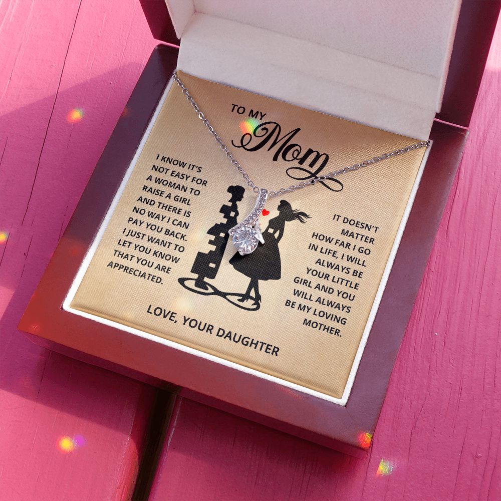 TO MY MOM LITTLE GIRL ALLURING BEAUTY NECKLACE GIFT SET