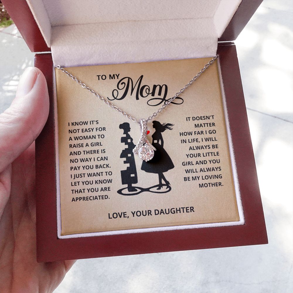 TO MY MOM LITTLE GIRL ALLURING BEAUTY NECKLACE GIFT SET
