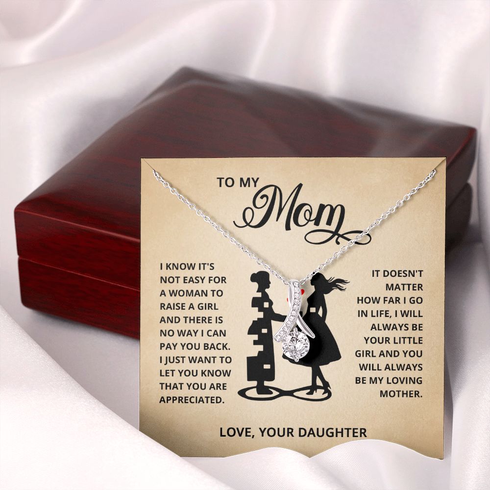 TO MY MOM LITTLE GIRL ALLURING BEAUTY NECKLACE GIFT SET
