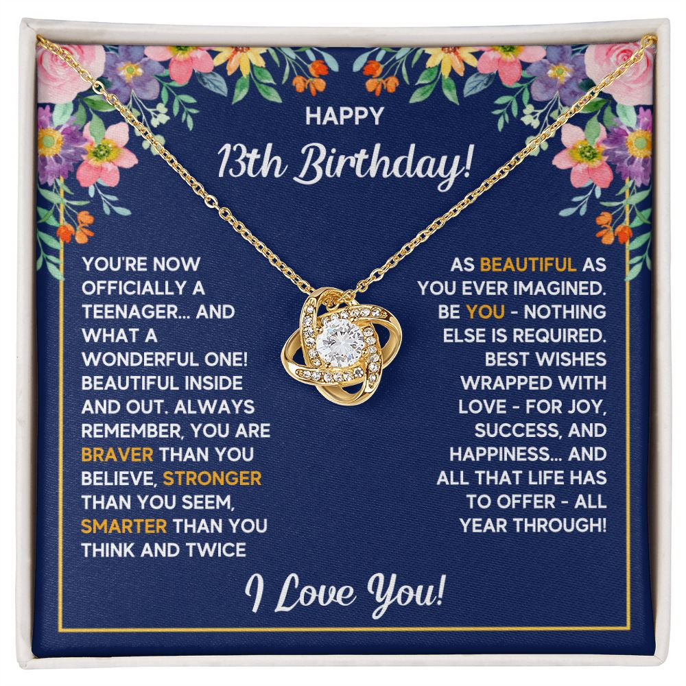 13TH WRAPPED LOVE KNOT NECKLACE GIFT SET